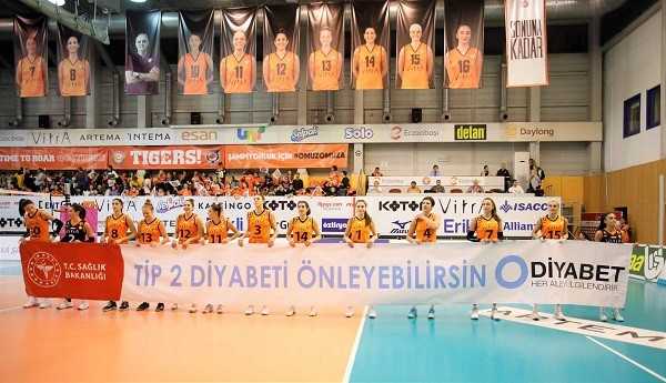Kadın voleybolcular diyabete dikkat çekti