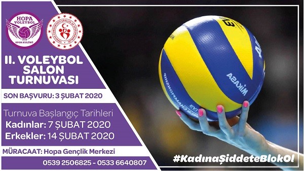 Hopa 2. Voleybol Turnuvası Bu Yıl Çok Daha anlamlı #kadınaşiddeteblokol‘