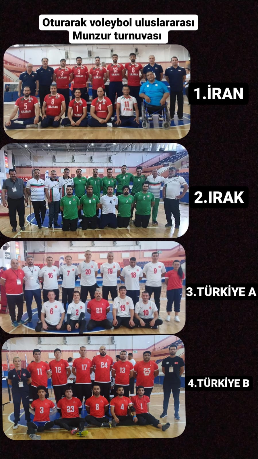 Uluslararası Munzur Oturarak Voleybol Turnuvası sona erdi Uluslararası Munzur Oturarak Voleybol Turnuvası sona erdi