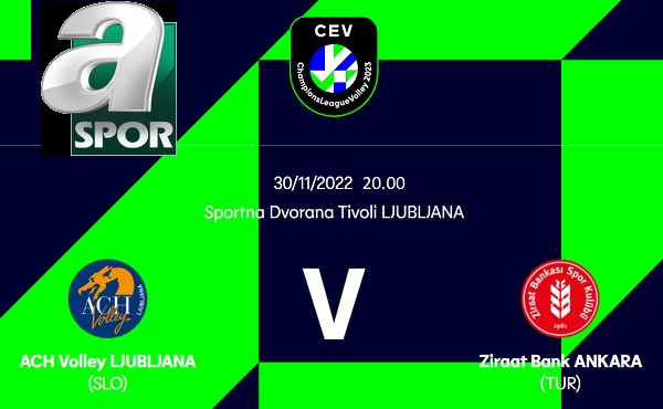 ACH Volley LJUBLJANA - Ziraat Bankkart maçı A Spor'da