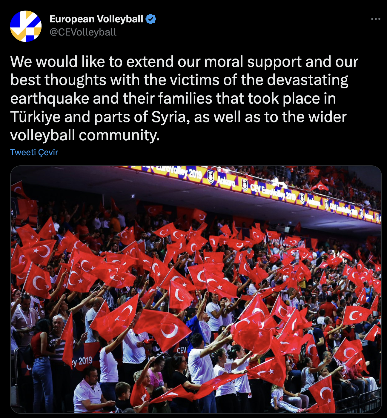 CEV Türkiye Deprem