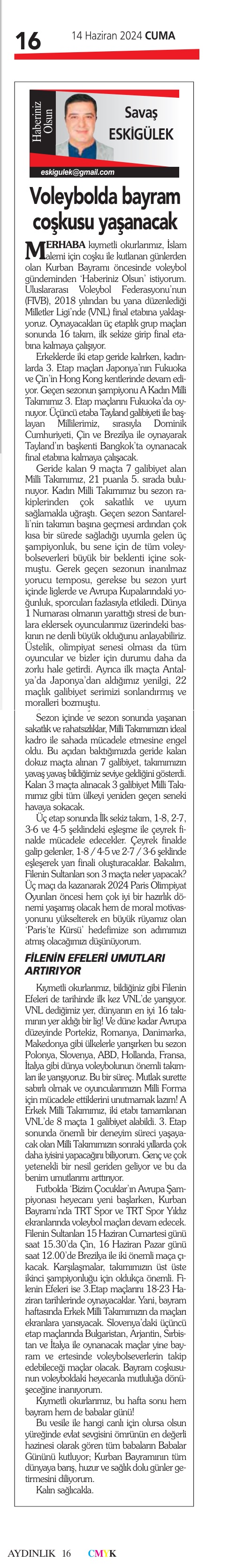 Voleybolda Bayram Coşkusu Yaşanacak