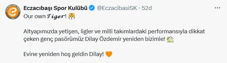 Dilay Özdemir yuvasına geri döndü