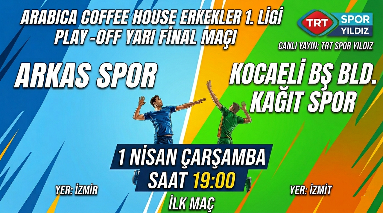 Arkas Spor Yarı Final ilk maçında Kocaeli Bş. Bld. Kağıt Spor’u edecek