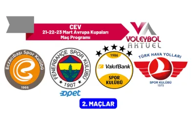 21-22-23 Mart CEV Avrupa Kupaları Maç Programı