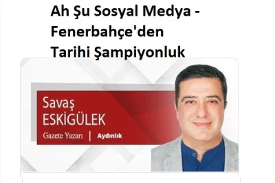 Ah Şu Sosyal Medya - Fenerbahçe'den  Tarihi Şampiyonluk