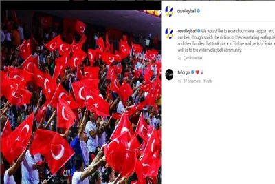 CEV'den Türkiye'ye Geçmiş Olsun Mesajı