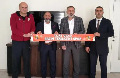 Erzin Yeşilkent Spor'dan isim sponsoruna yeni yıl ziyareti
