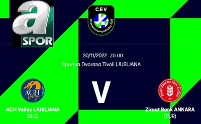 ACH Volley LJUBLJANA - Ziraat Bankkart maçı A Spor'da