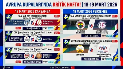 Şampiyonlar Ligi ve CEV Cup'ta Rövanş Zamanı